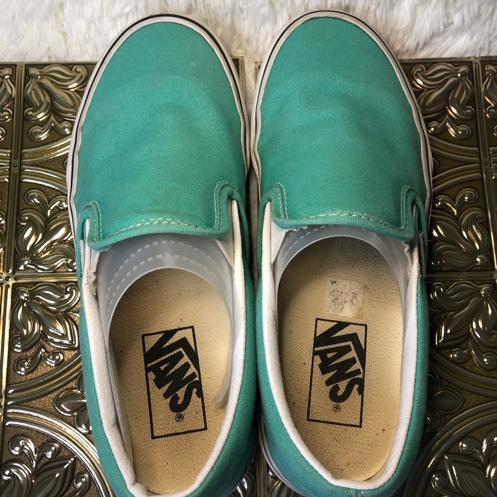 Women’s Teal Slip-On Sneakers size 6.5 Men’s 5 - Picture 11 of 16